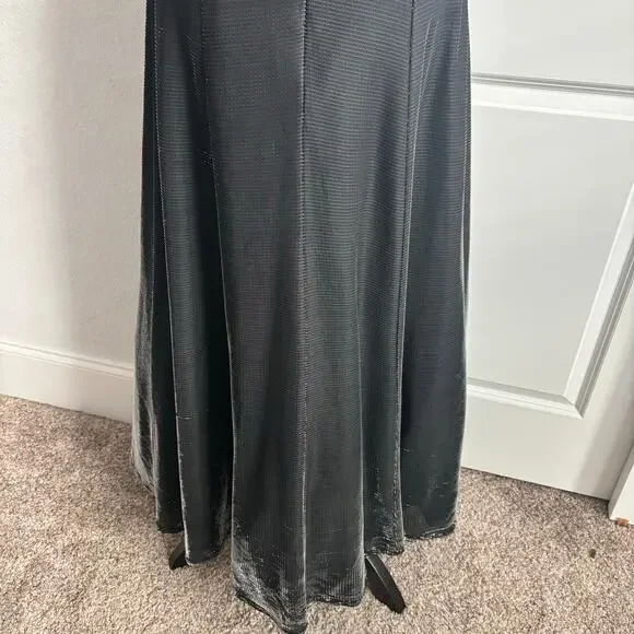 VTG Night Way Collections Metallic Black Ball Gown Dress 4 Spaghetti Strap - Picture 8 of 16